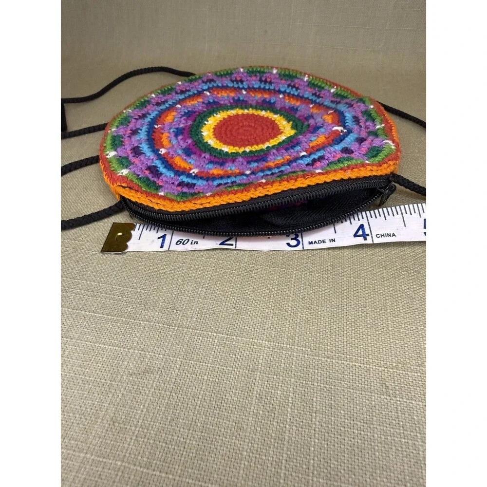 Boho Hippie Crossbody Hobo Bag 4.5” Zipper Opening